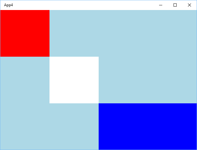 XAML Grid example with no spacing