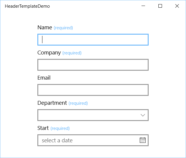HeaderTemplate example