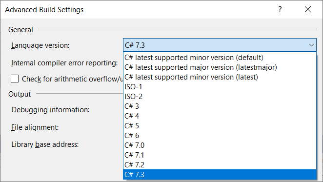 Adevanced Build Settings