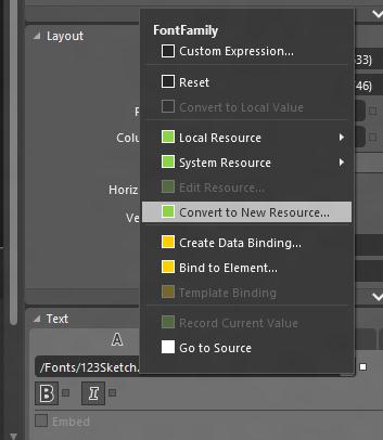 Convert FontFamily to New Resource