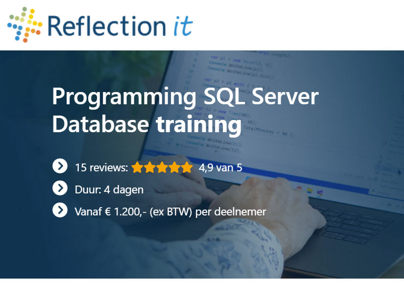 Programming SQL Server Database training - Reflection IT
