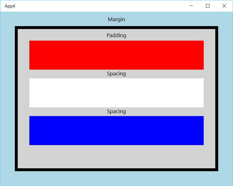 XAML StackPanel Spacing example